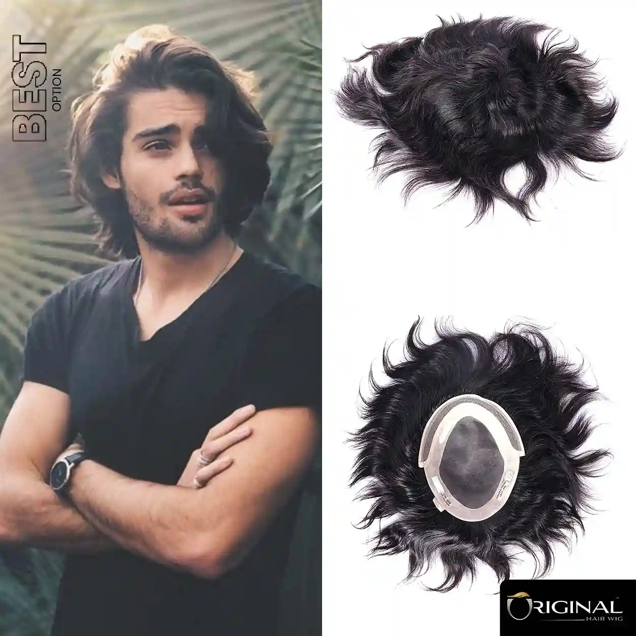 Golden Front Lace Hair Patch for Men – 100% Human Hair Natural Look
